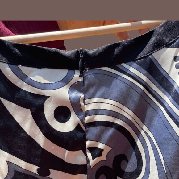 Y2K | Forever Women's Black & Gray Scoopneck Swirl Pattern A-Line Dress Size M - Picture 5 of 5